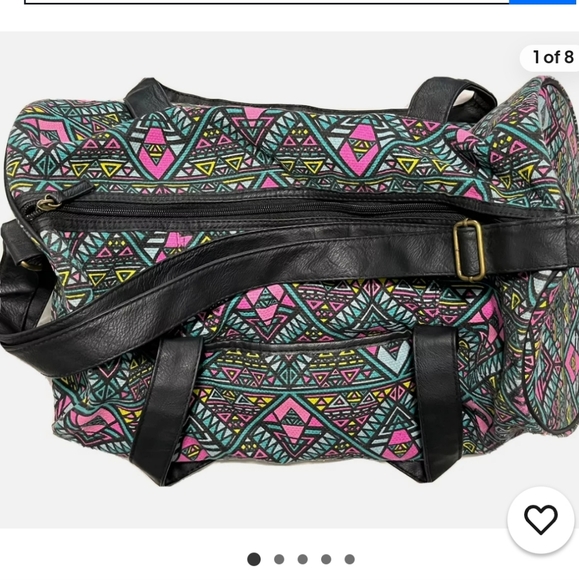 Mossimo Supply Co. Retro/Vng Multicolor Knit Geometric Pattern Dufflebag - Picture 5 of 6